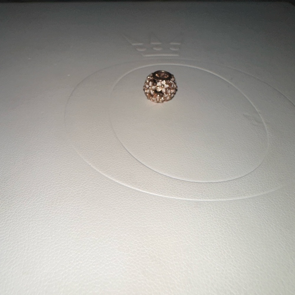 Pandora flower gold charm